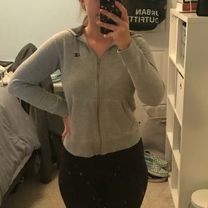 Light Grey Champion Zip Up Hoodie